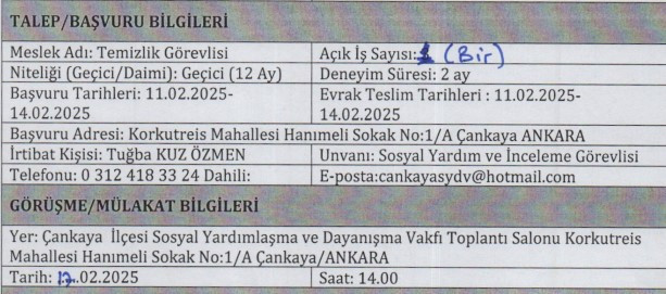 Çankaya’da ikamet edenler başvurabilecek: Kamu işçisi alımı başladı