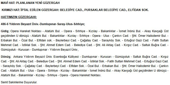 Toplu taşıma kullanan Ankaralılar EGO peş peşe duyurdu! Son dakika güzergah değişikliği - Resim : 5