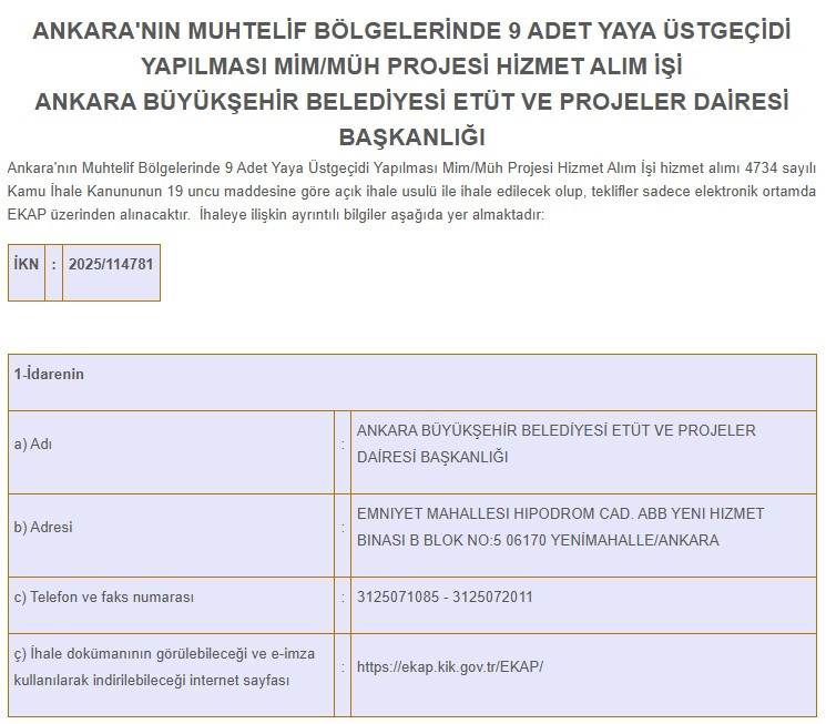 Ankara Büyükşehir Belediyesi'nden 9 yeni yaya üstgeçidi!