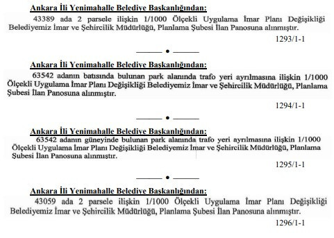 Karar Resmi Gazete'de! Yenimahalle Belediyesi imar planı değişikliği yaptı