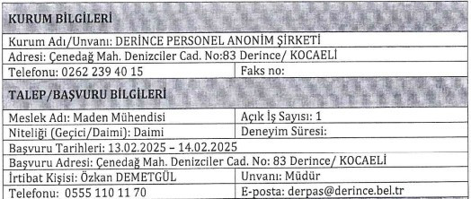 Belediyeye ait şirket bünyesine mühendis ve işçi alımı yapılıyor