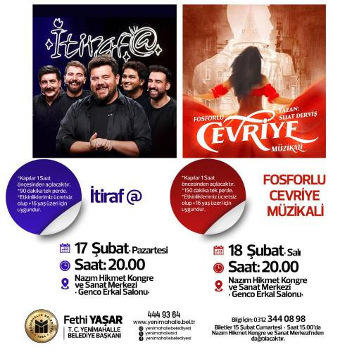 Yenimahalle Belediyesi Tiyatro Festivali 2 programla devam edecek