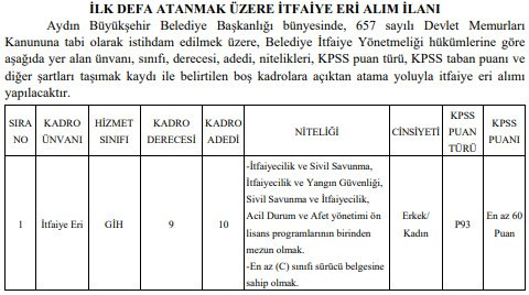 Belediyelere sürücü belgeli itfaiye eri alınacak: İşte şartlar