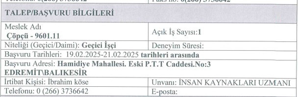 Belediyeye emekli olmayan personeller alınacak: İşçi ve çöp toplama personeli