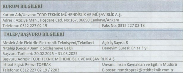 Başkentte iş arayanlar dikkat: Kamuya teknisyen ve tekniker alınacak