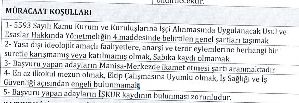 En az ilkokul mezunu işçi alım başvuruları başladı: Deneyim şartı yok - Resim : 2