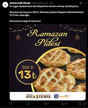 Ankara Halk Ekmek duyurdu: Ramazan pidesi 13 TL’den satılacak!