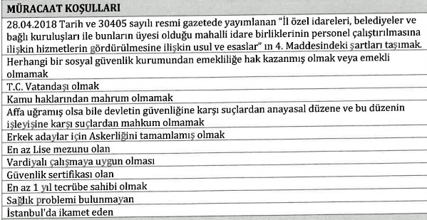 İstanbul’da belediyelere güvenlik, çöpçü ve temizlik personeli alınıyor! - Resim : 2