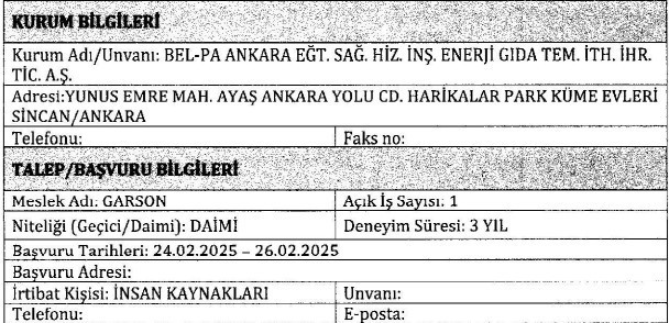 Ankara’da kurum dışı kamu işçi alımı: Şoför, garson, aşçı, temizlik personeli - Resim : 2