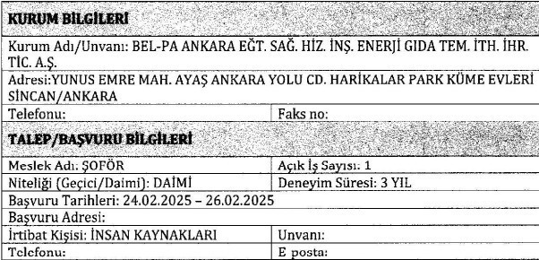 Ankara’da kurum dışı kamu işçi alımı: Şoför, garson, aşçı, temizlik personeli - Resim : 4