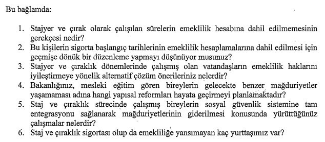 Staj sigortası başlangıç sayılacak mı? TBMM'ye soru önergesi verildi