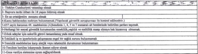 Kamuya temizlik görevlisi, satış danışmanı ve garson alınacak: Sınav şartsız - Resim : 2