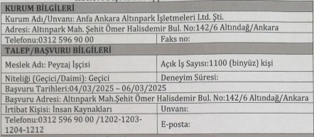 ABB ANFA Ankara 1.100 peyzaj işçisi alımı yapacak: 25-45 yaş arası - Resim : 2