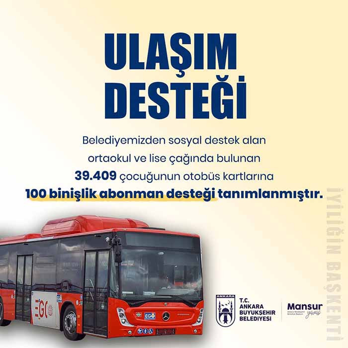 ABB 39.409 öğrenciye ulaşım desteği verildiğini duyurdu