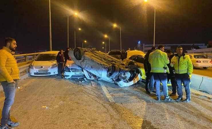 Yenimahalle'de zincirleme trafik kazasında 9 araç birbirine girdi