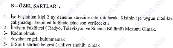 Belediyeye iletişim fakültesi mezunu basın elemanı alınacak - Resim : 3