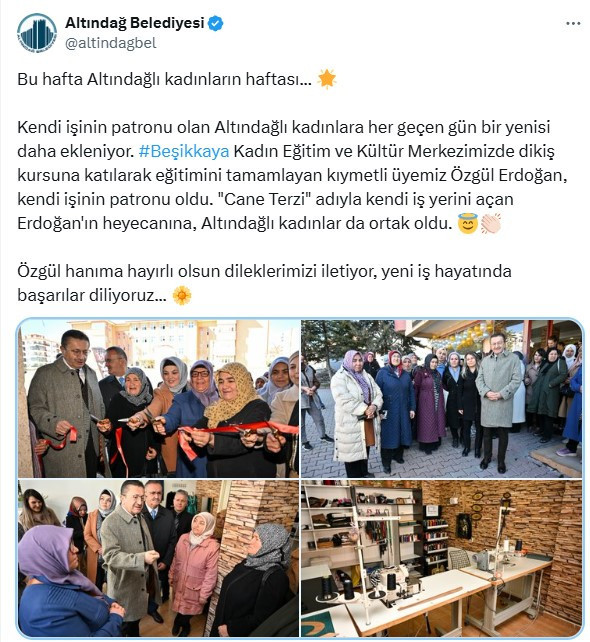 Altındağ Belediyesi'nin kursuna katıldı, kendi işinin patronu oldu!