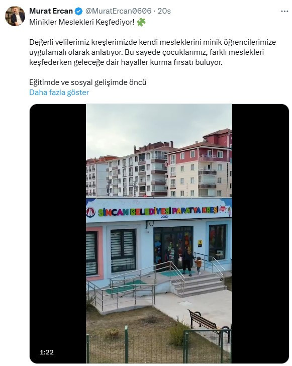 Sincan Belediyesi kreşlerinde minikler meslekleri keşfediyor!