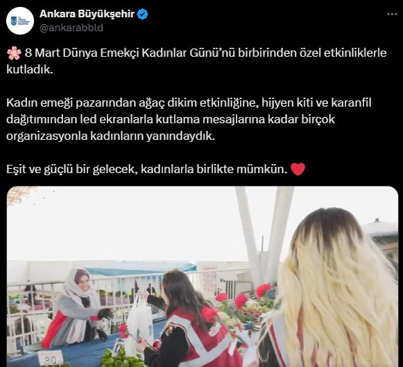 ABB'den 8 Mart'ta kadınlara çiçek hediyesi