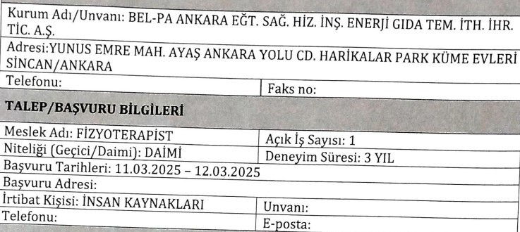 ABB Bel-Pa garson ve fizyoterapist alacak: Başvurular başladı 