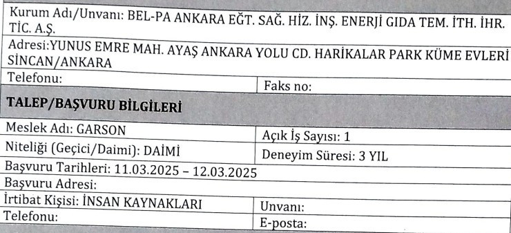 ABB Bel-Pa garson ve fizyoterapist alacak: Başvurular başladı  - Resim : 2