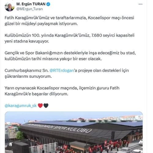 Fatih Karagümrük, 2026 yılında yeni stadına kavuşuyor - Resim : 2