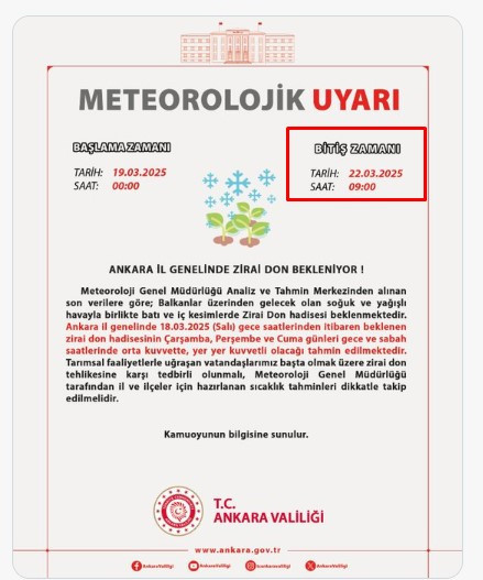 22 Mart 09:00'a kadar sürecek! Ankara Valiliği uyarı yayımladı herkes tedbirini alsın