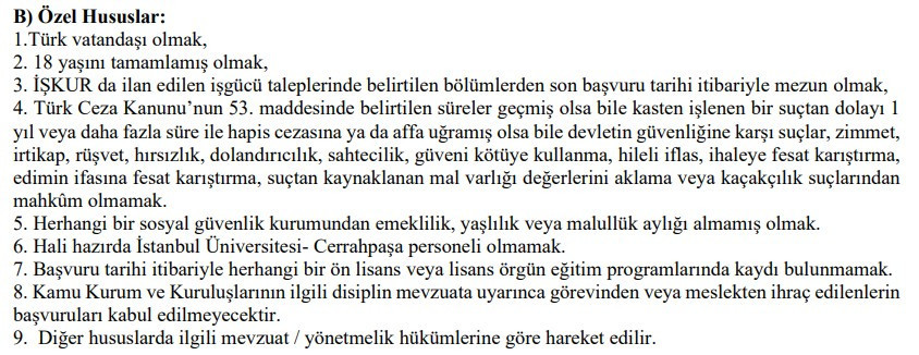 262 sürekli işçi alımı yapılacak: Başvurular 17-21 Mart arası