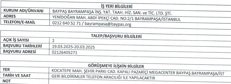 Temizlik işçisi ve depo personeli alınacak: Başvurular başladı - Resim : 2