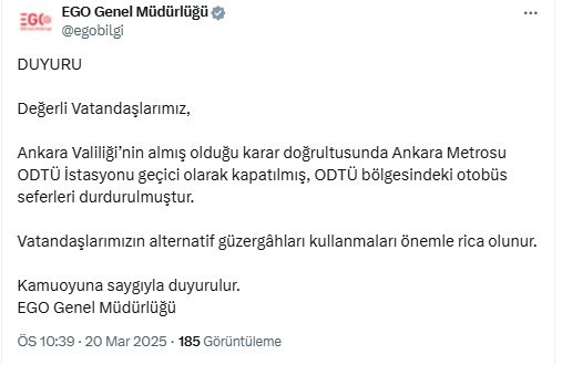 Ankara Metrosu ODTÜ İstasyonu neden kapalı, açılacak mı? ODTÜ alternatif otobüs seferleri