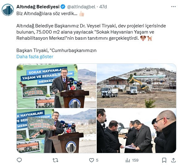 Altındağ Belediyesi Sokak Hayvanları Yaşam ve Rehabilitasyon Merkezini tanıttı