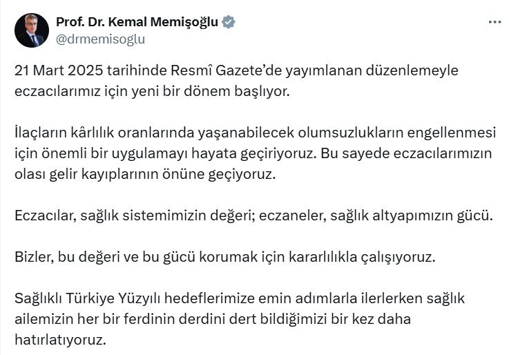 Sağlık Bakanı Memişoğlu ilaçlar ile ilgili yeni düzenlemeyi duyurdu