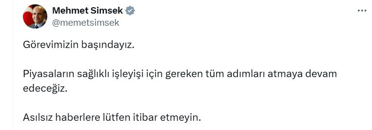 Mehmet Şimşek'ten Özgür Özel'in istifa iddiasına yanıt!