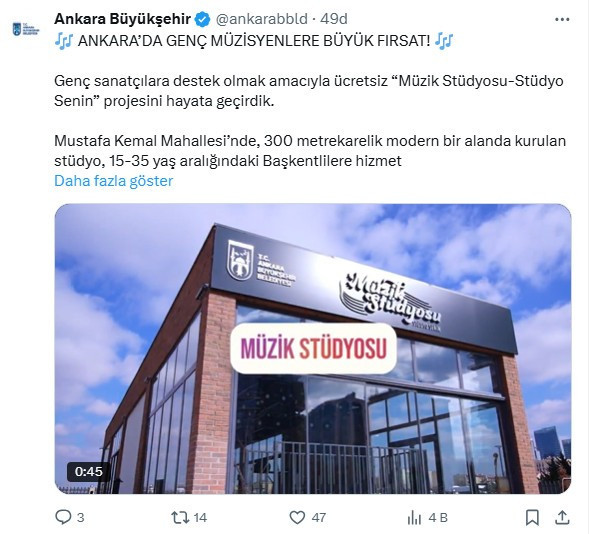 Ankara'da genç müzisyenlere ABB'den ücretsiz stüdyo fırsatı!