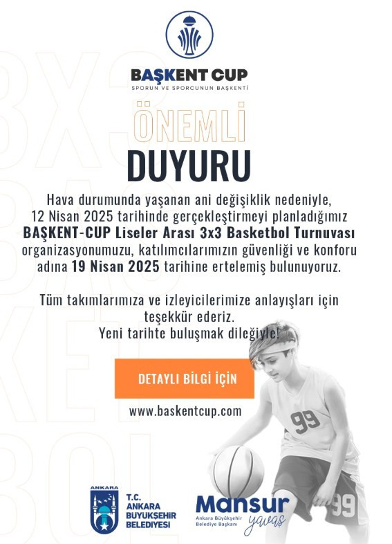 ABB Başkent - Cup organizasyonunun ertelendiğini duyurdu