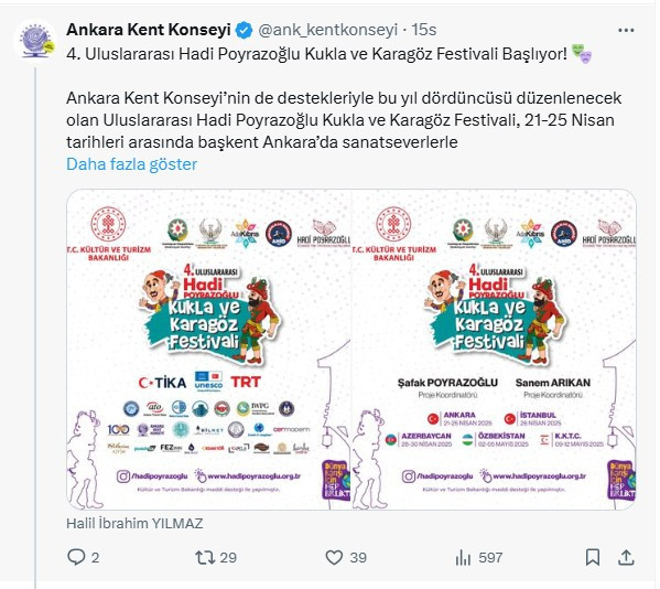 AKK duyurdu: 4. Uluslararası Hadi Poyrazoğlu Kukla ve Karagöz Festivali başlıyor! - Resim : 2