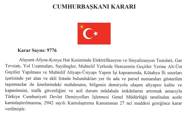 Cumhurbaşkanı Erdoğan'dan 7 il için acele kamulaştırma kararı