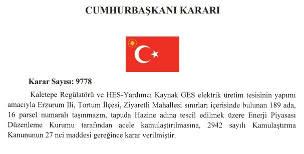 Cumhurbaşkanı Erdoğan'dan 7 il için acele kamulaştırma kararı - Resim : 3