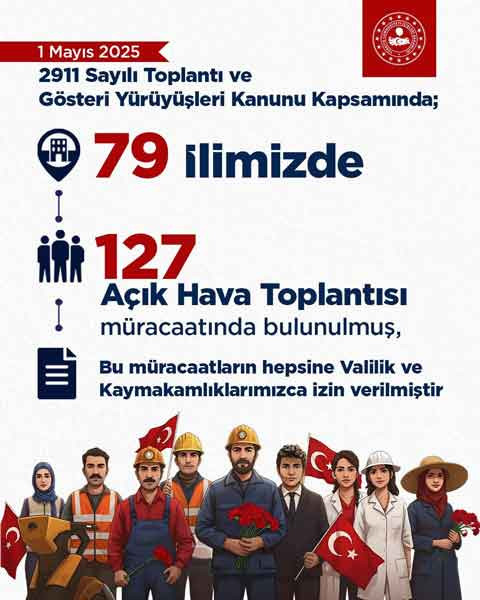 1 Mayıs, 79 ilde 127 açık hava toplantısı ile kutlanıyor!