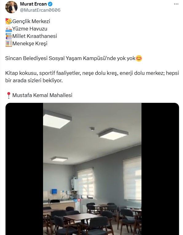 Sincan Belediyesi Sosyal Yaşam Kampüsü sağladığı imkanlarla dikkat çekiyor