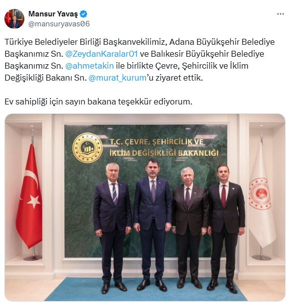 ABB Başkanı Mansur Yavaş, Bakan Murat Kurum'u ziyaret etti