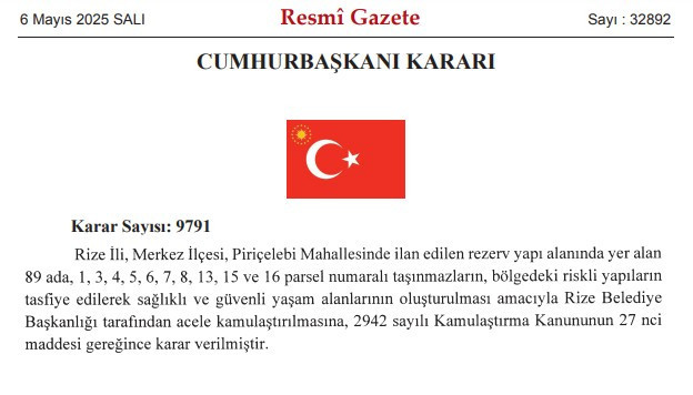 Cumhurbaşkanı Erdoğan 3 il için acele kamulaştırma kararlarını imzaladı