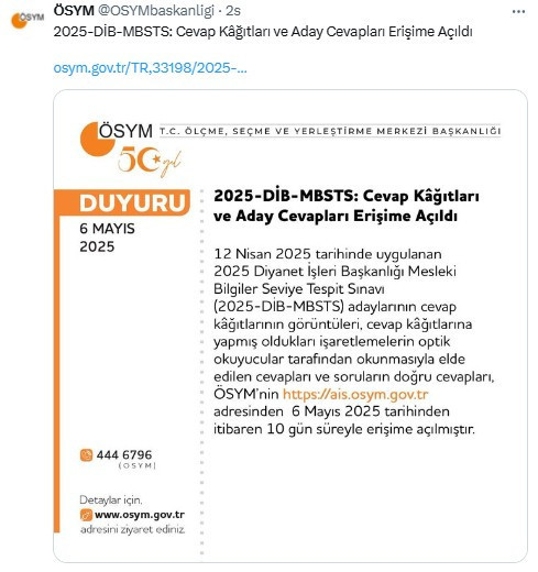 DİB MBSTS sonuçları sorgulama: Sonuçlar açıklandı