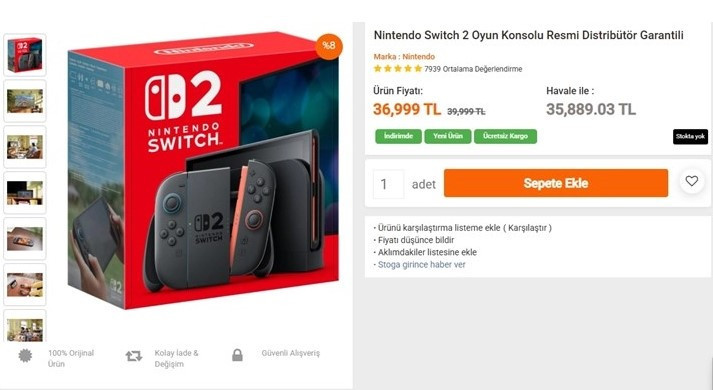 Nintendo Switch 2 Türkiye satış fiyatı ve çıkış tarihi açıklandı!
