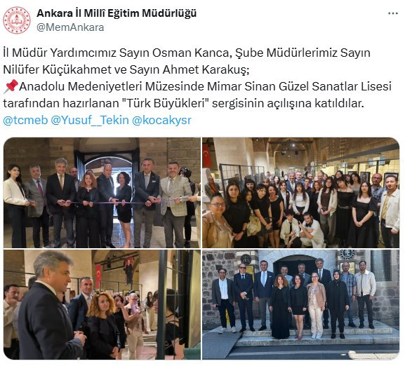 Ankara Mimar Sinan Güzel Sanatlar Lisesi'nden Türk Büyükleri Sergisi