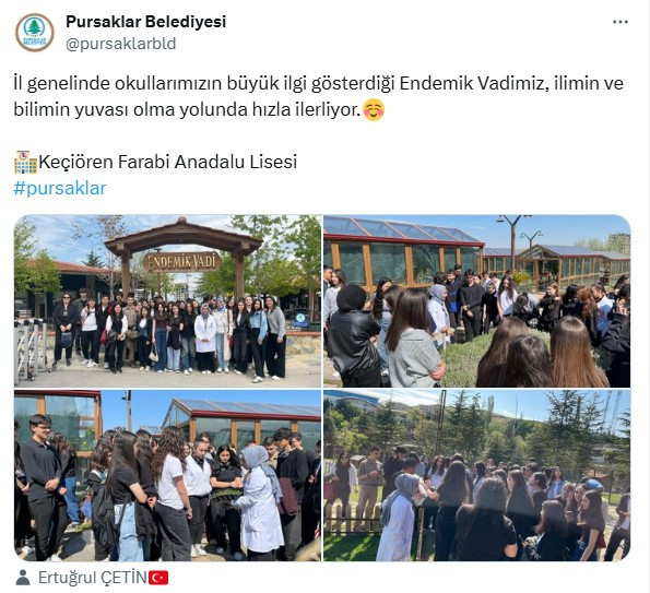 Pursaklar Belediyesi Endemik Vadi okullarında gezi rotası oldu
