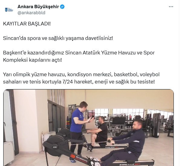 ABB resmen duyurdu: Sincan Atatürk Yüzme Havuzu ve Spor Kompleksi açıldı! - Resim : 2