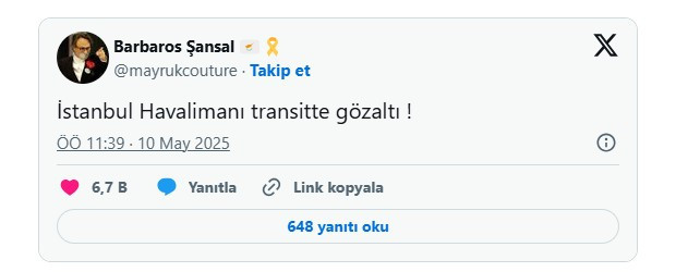 Barbaros Şansal neden gözaltına alındı?