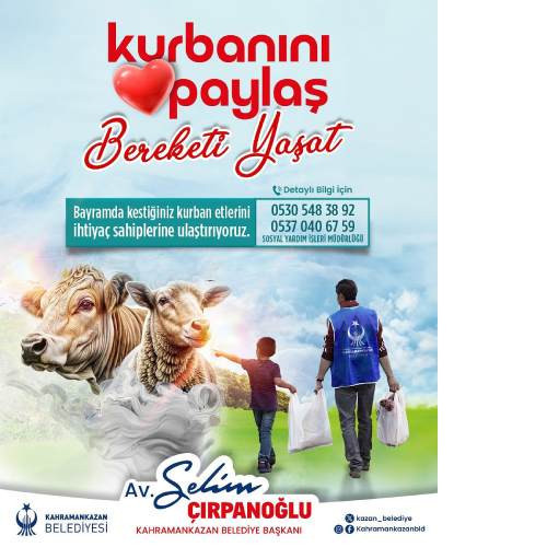 Kahramankazan Belediyesi bayramda kurban eti ve giysi yardımı çağrısında bulundu - Resim : 2