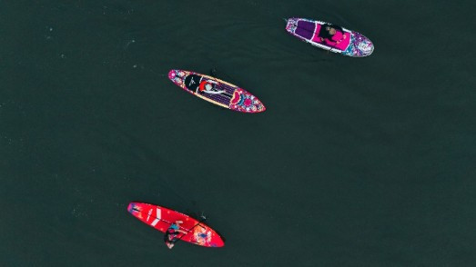 Mogan Gölü'nde erken saatlerde Sup Board eğitimi yapıldı
